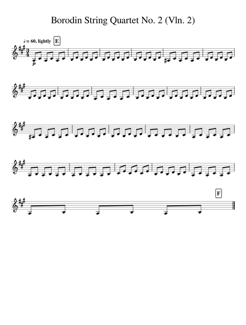 Borodin String Quartet No 2 Vln 2