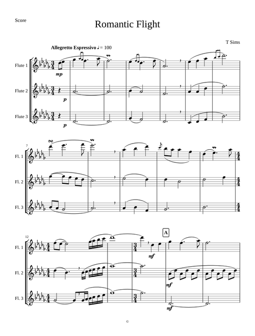 Romantic Flight - Flute Trio