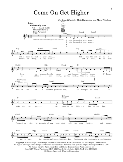 Come On Get Higher - Matt Nathanson (Easy Guitar)