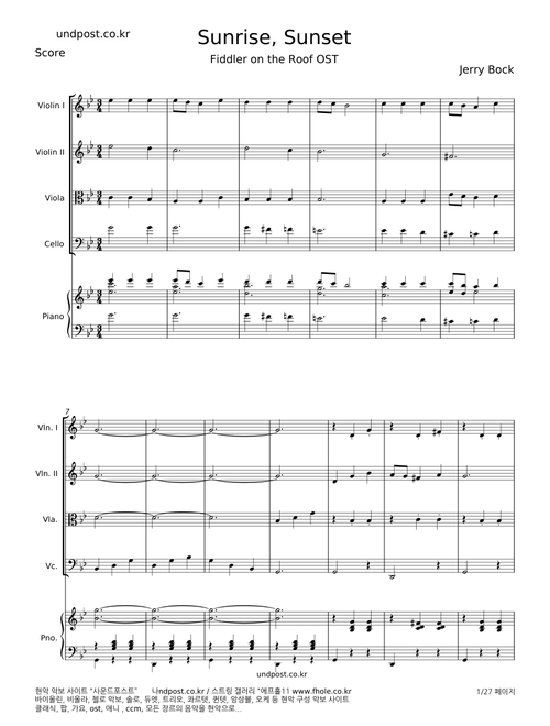 Sunrise, Sunset - Sheldon Harnick And Jerry Bock