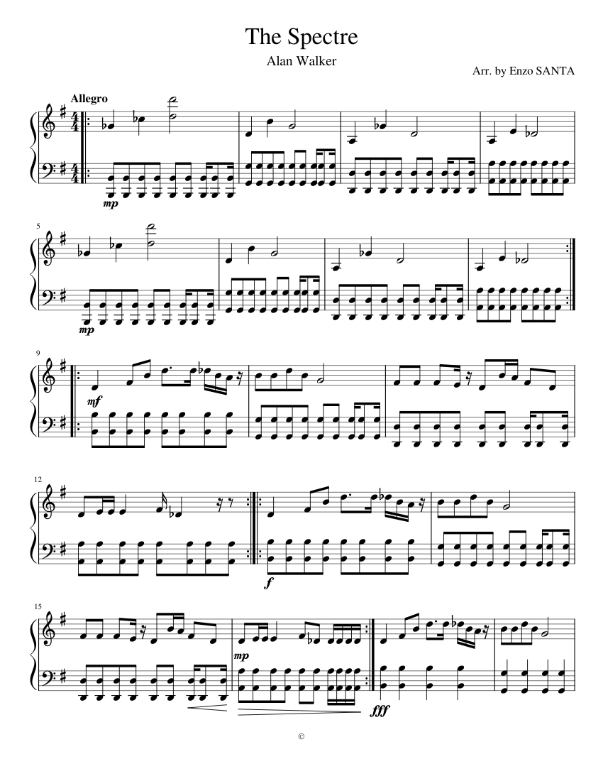 The Spectre Sheet music for Piano (Solo) | Musescore.com
