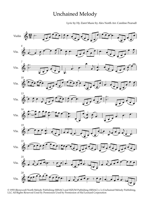 Unchained Melody (Arr. Caroline Pearsall) - Barry Manilow (Violin Solo)
