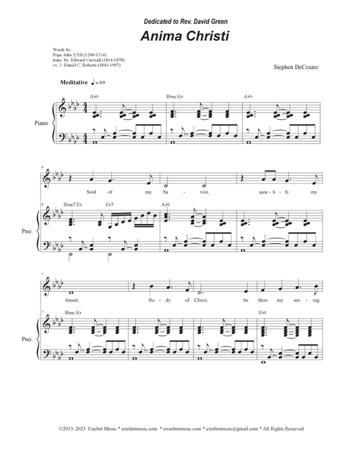 Anima Christi (Vocal solo) - Stephen DeCesare (Piano Vocal)