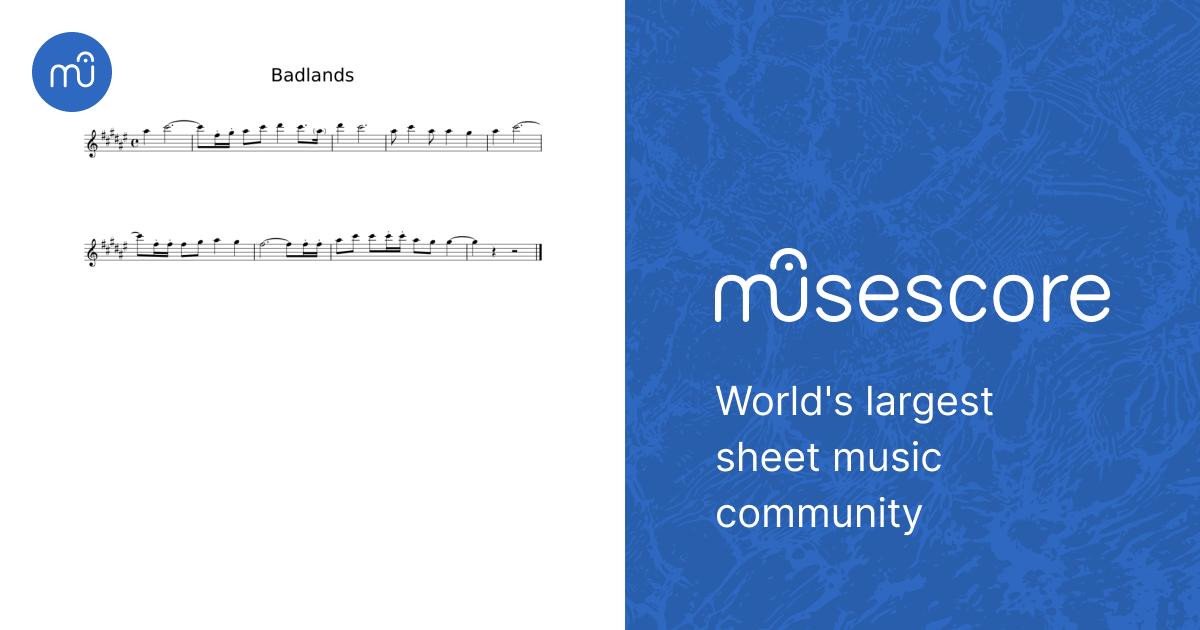 Badlands Sheet Music for Piano (Solo) Easy | MuseScore.com