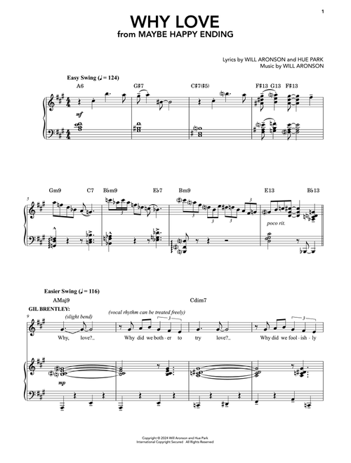 Why Love (from Maybe Happy Ending) - Hue Park & Will Aronson (Piano Vocal)