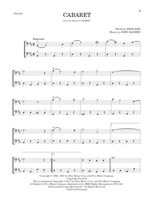 Cabaret - Kander & Ebb (Cello Duet)