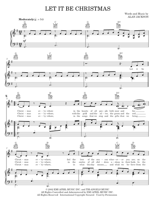 Let it be christmas - Alan Jackson (Piano-Vocal-Guitar)
