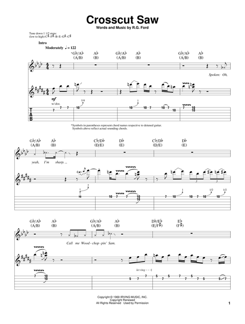 Play Official version of Crosscut Saw Sheet Music by Eric Clapton