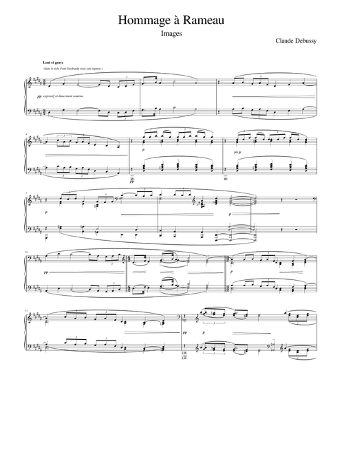 Hommage à Rameau de Images (2) Claude Debussy