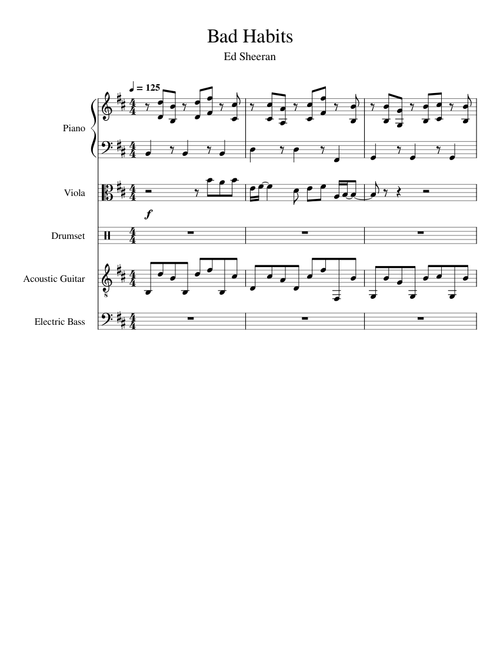 Bad Habits – Ed Sheeran (Full Piano Version)