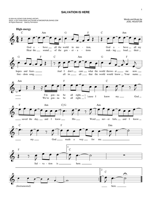 Salvation Is Here - Lincoln Brewster (Easy Lead Sheet - Fake Book)