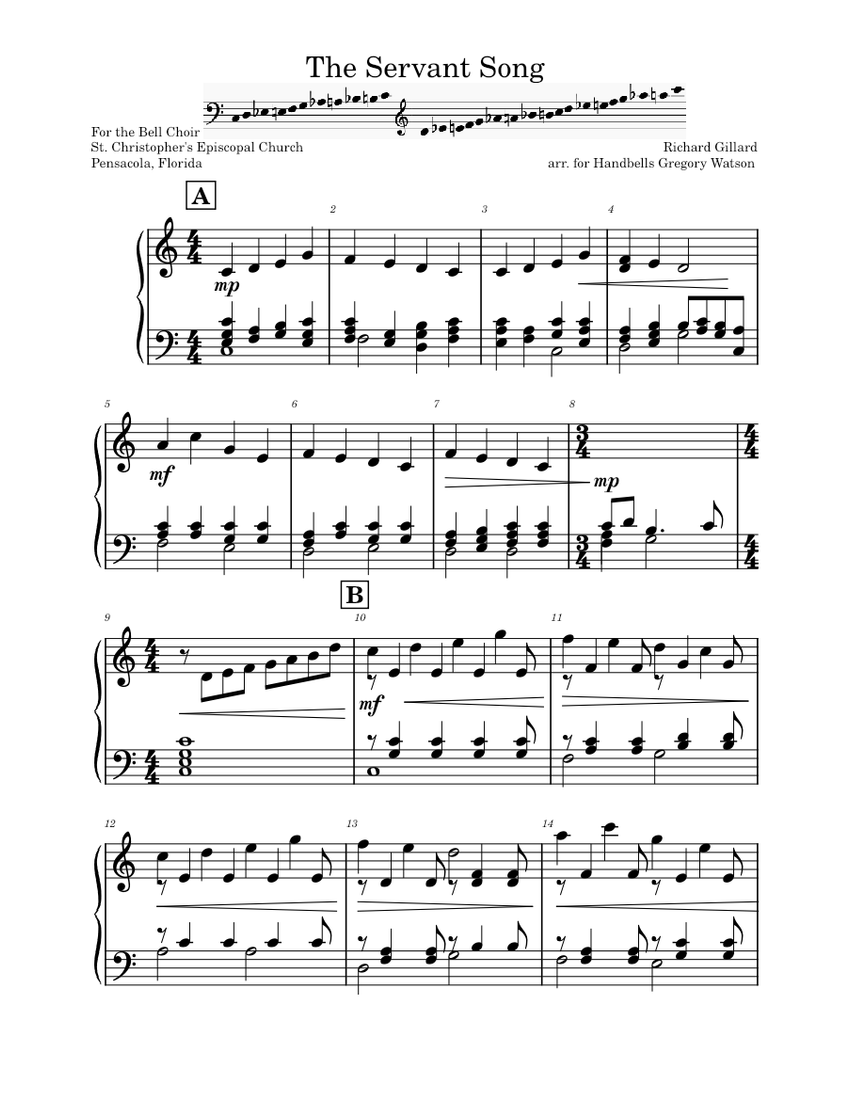 The_Servant_Song Sheet music for Piano (Handbell Ensembles)