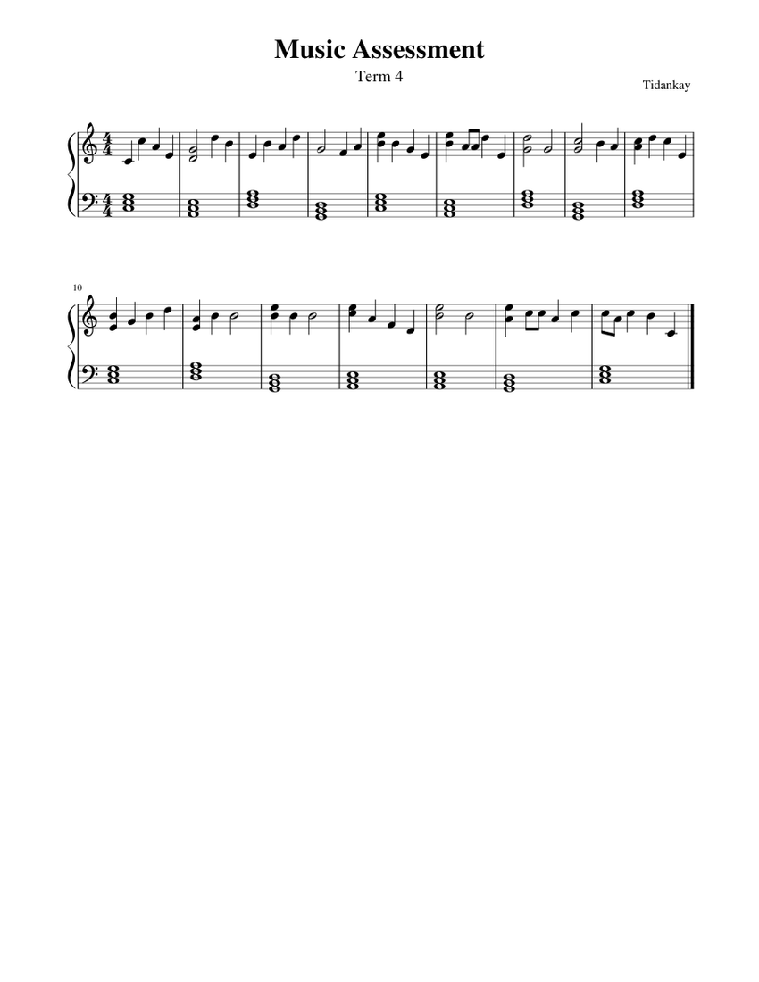 Music Assessment Sheet music for Piano (Solo) | Musescore.com