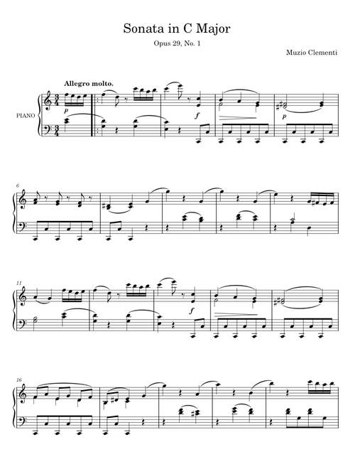 SONATA IN C MAJOR - Muzio Clementi