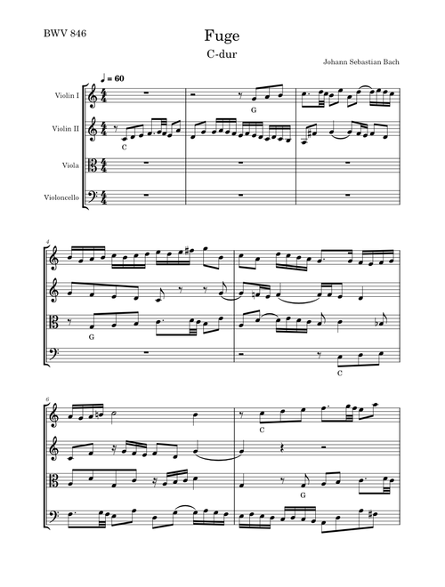 Das Wohlemperierte Klavier Fuge C-dur - Johann Sebastian Bach