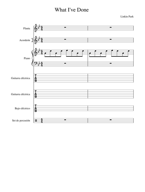 What I've Done guitar bass drums vocals piano