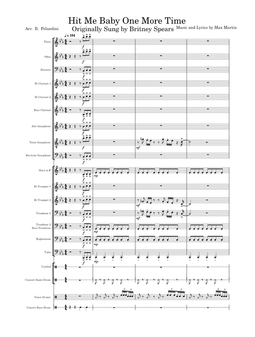 Hit Me Baby One More Time – Arranged for Band