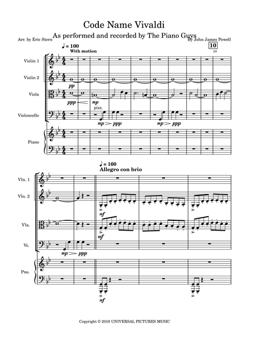 Code Name Vivaldi (Arr. Eric Stern) - The Piano Guys (String Ensemble)