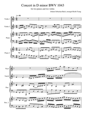 Concerto for 2 Violins in D Minor - BMV 1043 – Johann Sebastian Bach ...