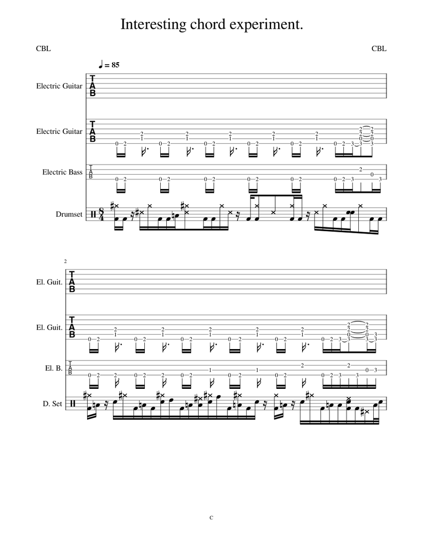 interesting chord progression with annotation Sheet music for Guitar