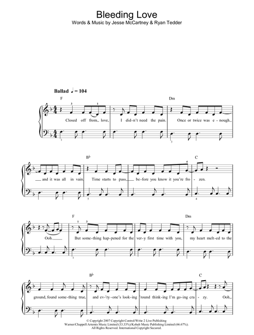 Bleeding Love - Leona Lewis (Easy Piano)