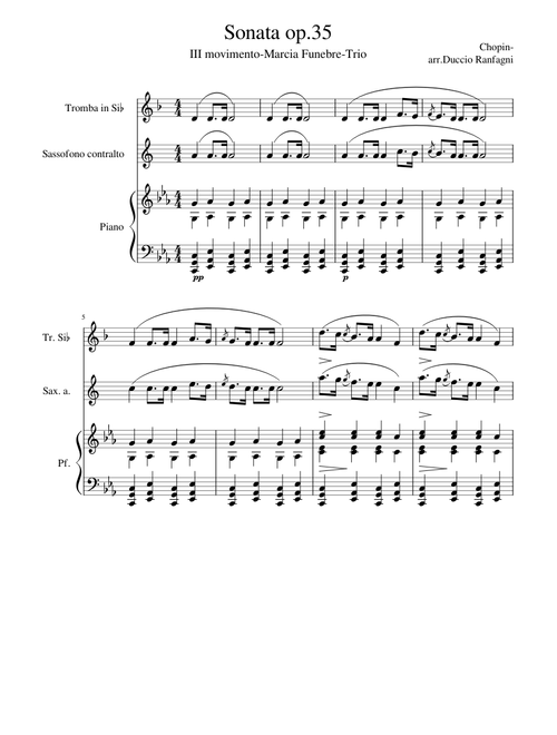 Marche funèbre, Op.72 No.2 – Frédéric Chopin Trio Marcia Funebre