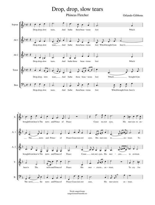 Drop, drop, slow tears – Orlando Gibbons