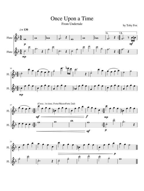 Once Upon A Time (from Undertale) [Flute Duet]