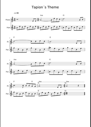 Tapion's Melody Sheet Music for Piano, Trombone, Tenor, Bass voice ...