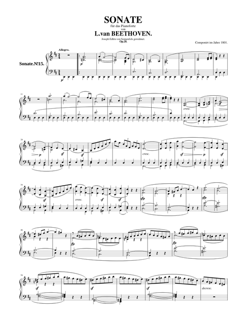 Piano Sonata No.15, Op.28 – Ludwig van Beethoven