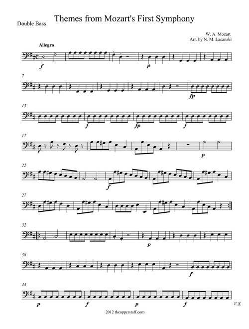 Themes from Mozart's First Symphony (Arr. Nick Lacanski) - Mozart, W. A. (Orchestra)