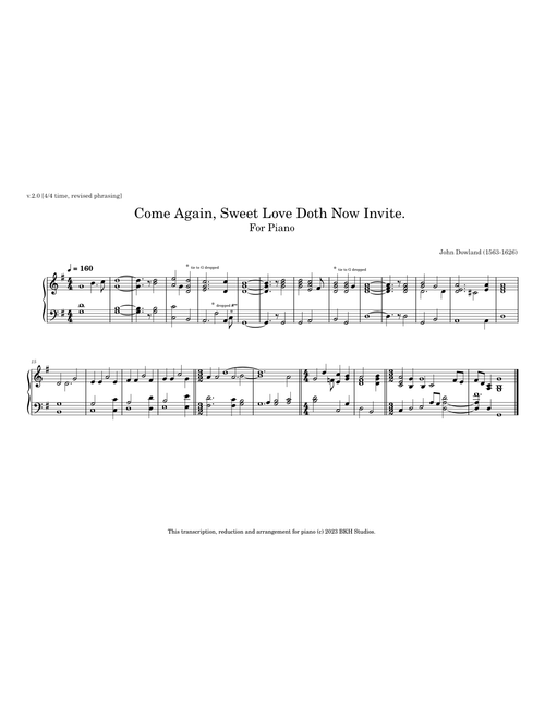 Come Again, Sweet Love doth Now Invite – John Dowland