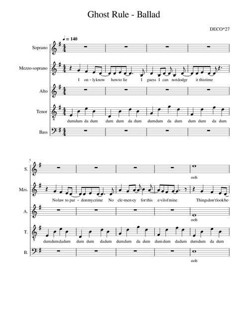 Ghost Rule – DECO*27 (A Capella arrangement)