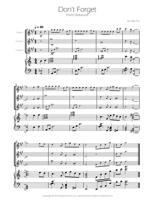 Don't Forget (Arr. Ygor Nunes Silva) - Toby Fox (Brass Ensemble)