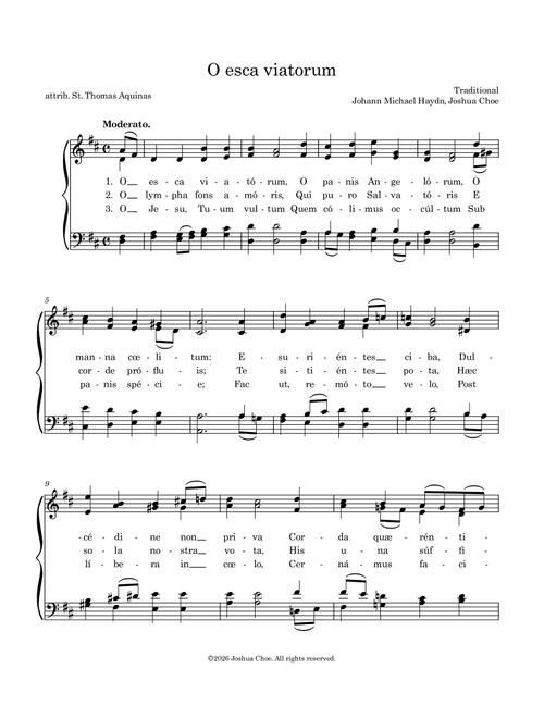 O esca viatorum (Arr. Johann Michael Haydn) - Traditional (Choral, SATB)