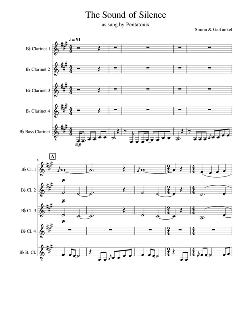 The Sound of Silence (Pentatonix) (clarinets)