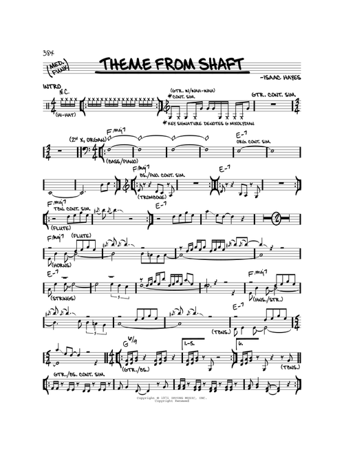 Theme From Shaft - Isaac Hayes (Real Book - Melody-Chords)