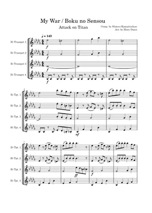 My_War(僕の戦争) Sheet music for Trumpet in b-flat (Solo My_War(僕の戦争) Sheet music for Trumpet in b-flat (Solo