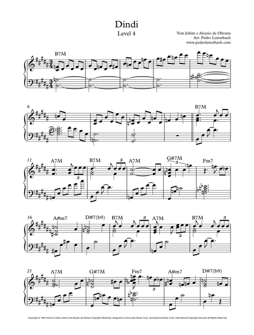 Dindi (Arr. Pedro Lutterbach) - Antonio Carlos Jobim, Aloysio De Oliveira (Piano Vocal)
