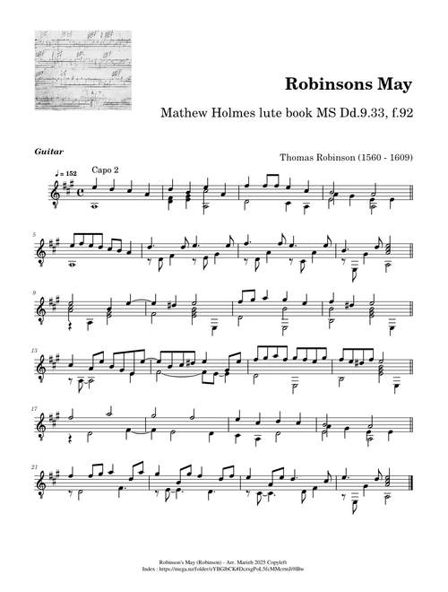 Robinson's May – Thomas Robinson (1560 - 1609)