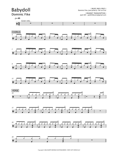 Babydoll (Arr. Jack Hill) - Dominic Fike (Drums)