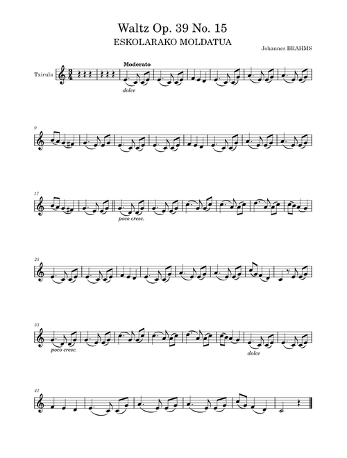 Waltz in A-flat Major, Op. 39, No. 15 – Johannes Brahms