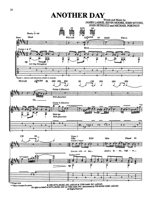 Another Day - Dream Theater (Guitar Tab)