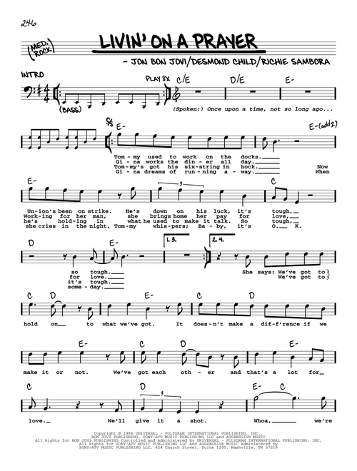 Livin' On A Prayer - Bon Jovi (Real Book - Melody-Chords-Lyrics)