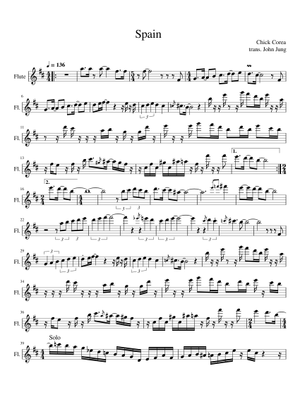 Spain(スペイン) - Chick Corea Sheet Music with Chords for Piano