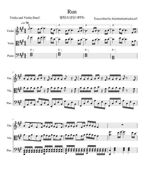 BTS - Run Vioin and Viola Duet