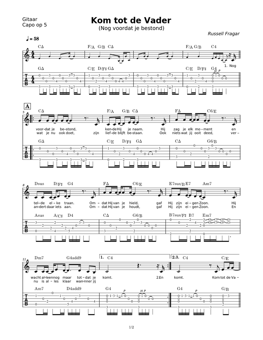 Opwekking 599 Kom tot de Vader / So you would come Hillsong (GUITAR