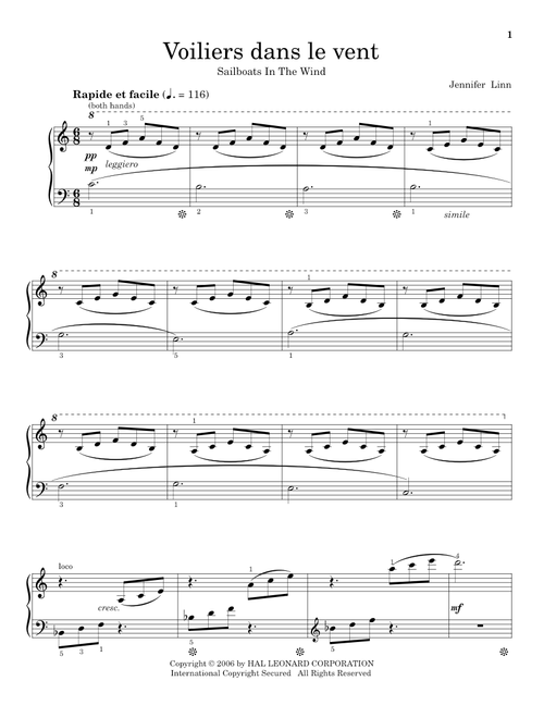 Voiliers dans le vent (Sailboats In The Wind) - Jennifer Linn, Hal Leonard Student Piano Library (Educational Piano)
