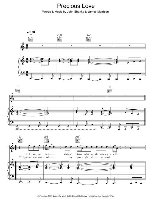 Precious Love - James Morrison (Piano-Vocal-Guitar (Piano Accompaniment))