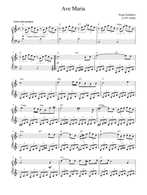 Schubert - Ave Maria (solo piano)